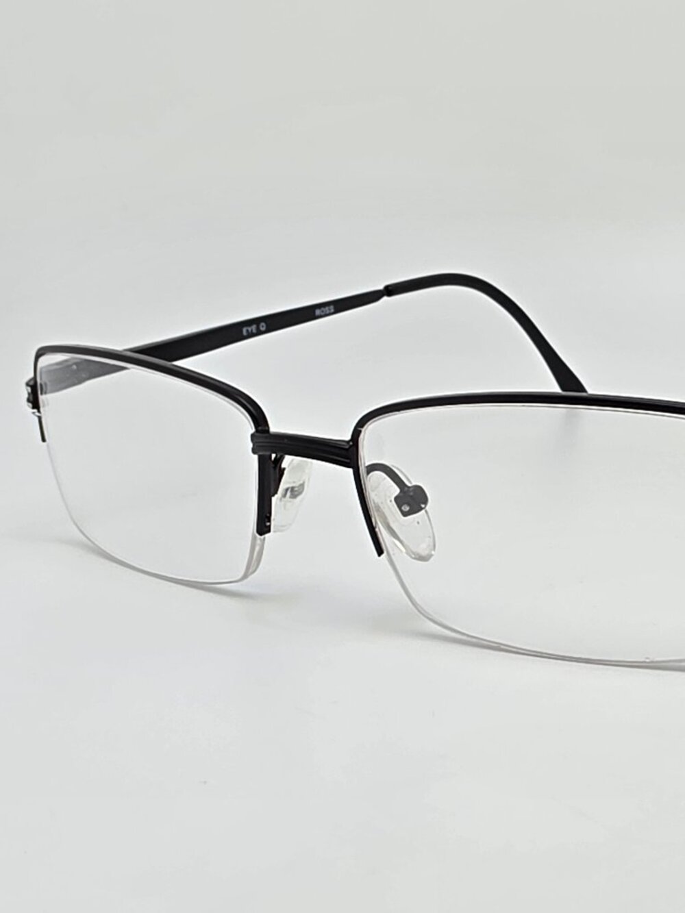 Eye Q Ross Black Silver Semi Rimless Eyeglasses Frame w/ Flexhinge 55-17-145
